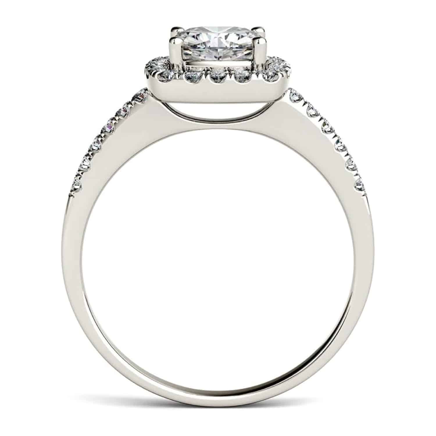 Charles & Colvard Created Moissanite 6mm Cushion Cut Engagement Ring view 2