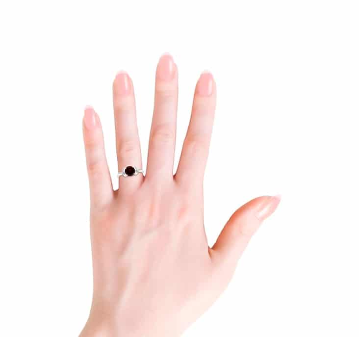 Natural Garnet Solitaire Ring view 2