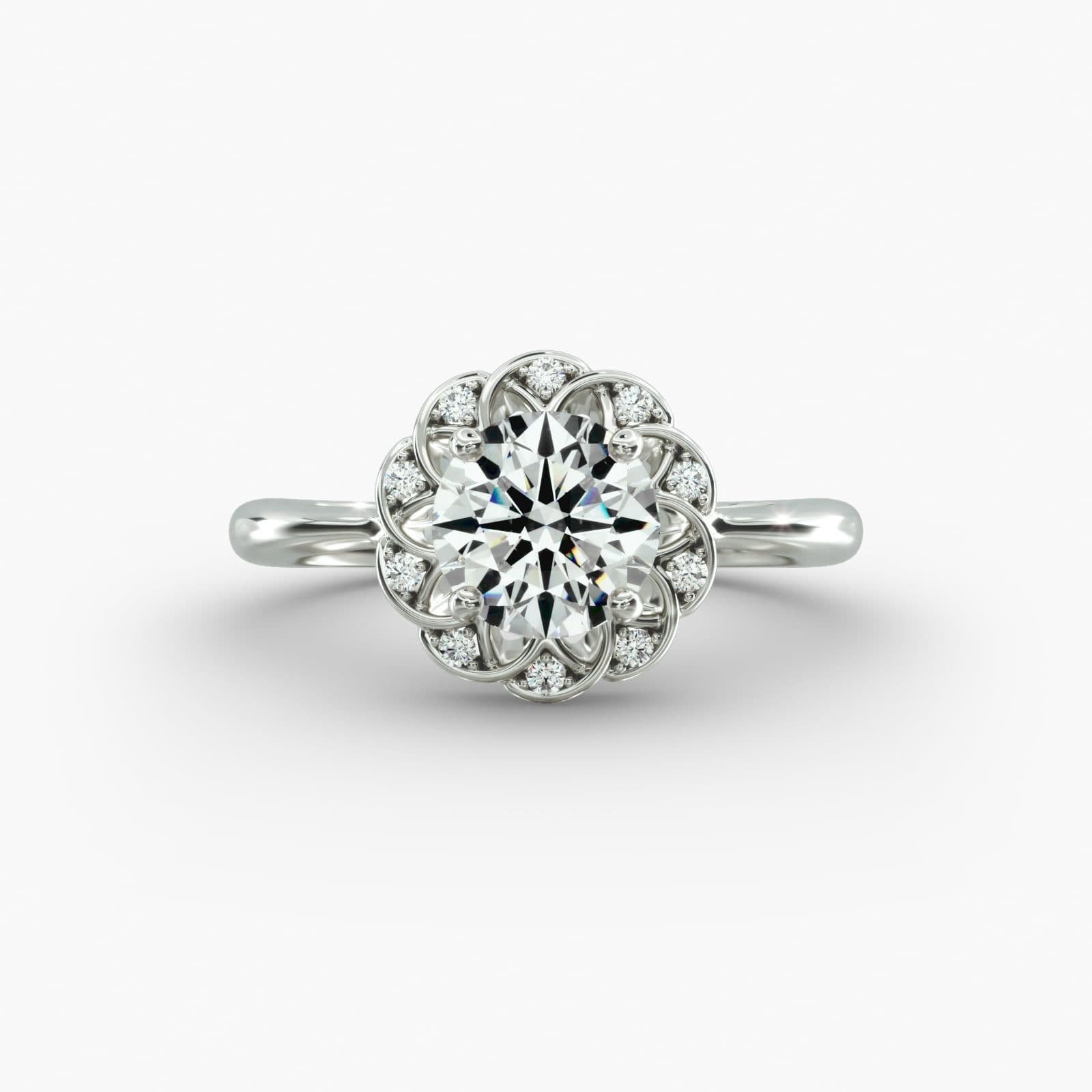 Antique Looking Engagement Rings with Pavé Accented Lace Work