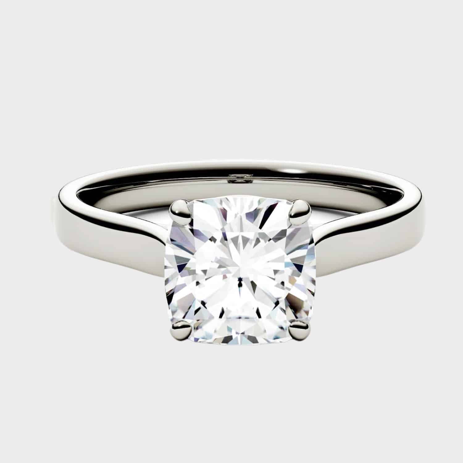 Charles & Colvard Created Moissanite 7.5mm Cushion Cut Solitaire Engagement Ring for Women