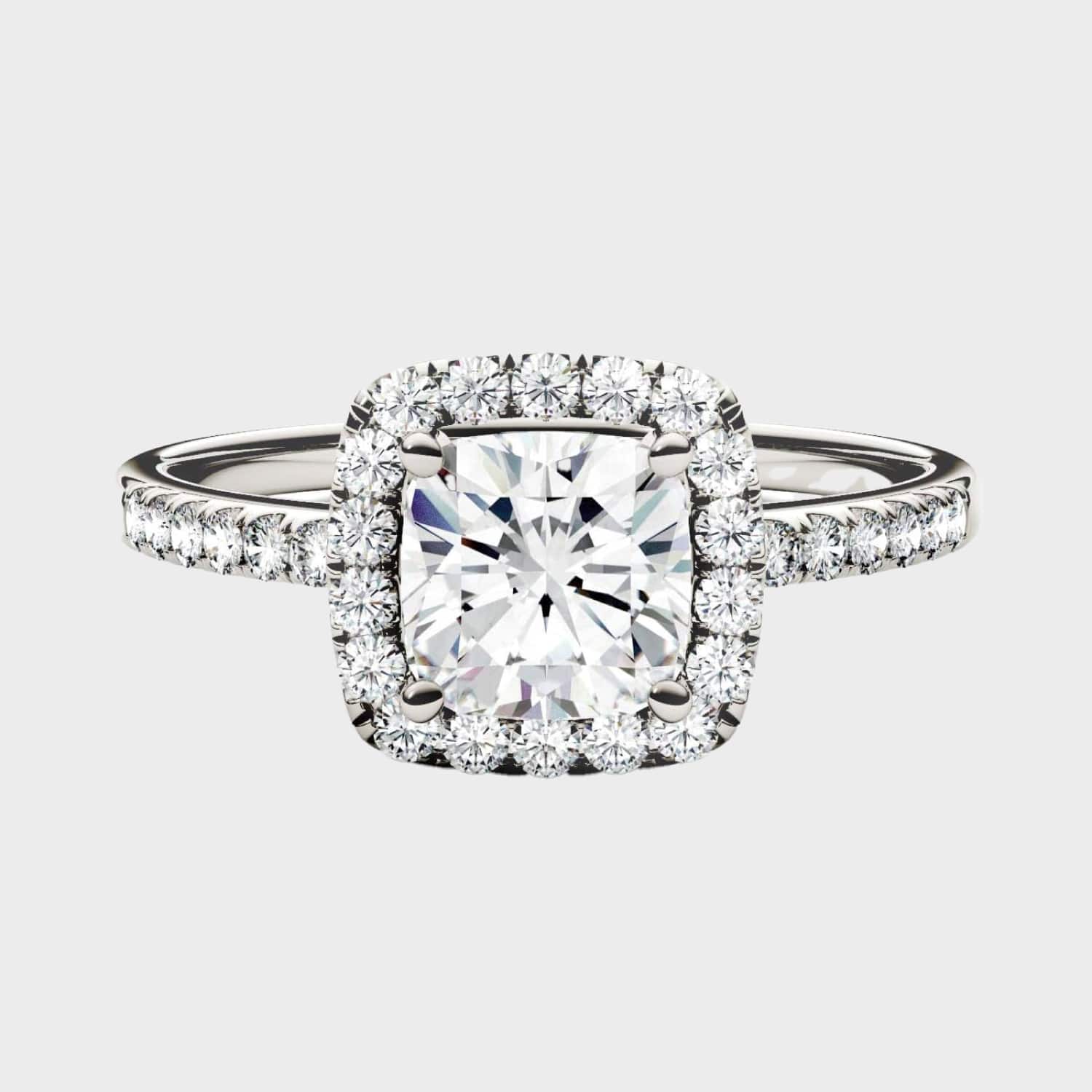 Charles & Colvard Created Moissanite 6mm Cushion Cut Engagement Ring