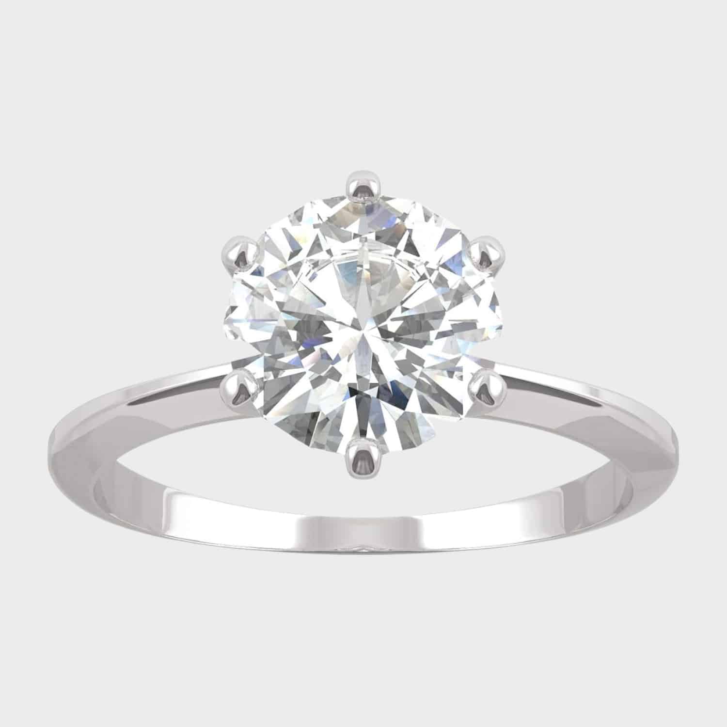 Charles & Colvard Created Moissanite 8mm Round Cut Solitaire Engagement Ring