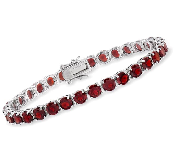 Garnet Tennis Bracelet in Sterling Silver
