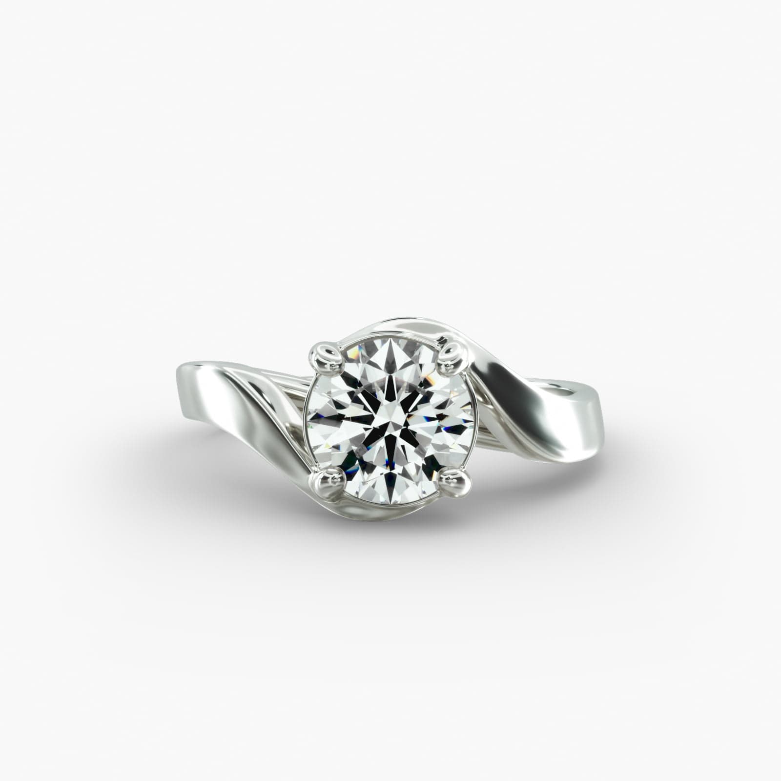 A close-up side view of a 4 carat diamond ring, highlighting the Triple Excellent cut of the center stone and the delicate pavé setting.